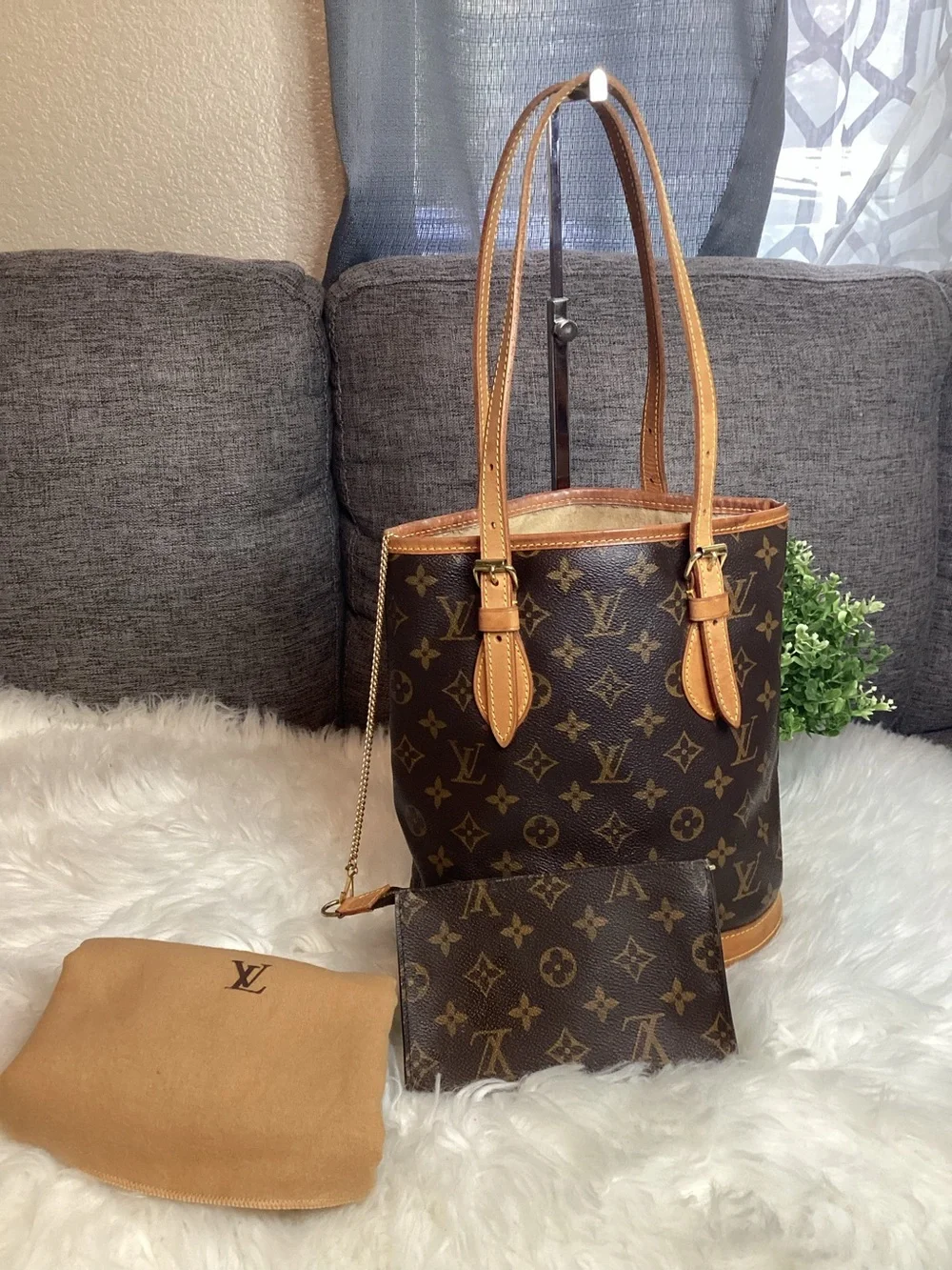 Louis Vuitton Monogram Petite Bucket Tote Bag - Vintage